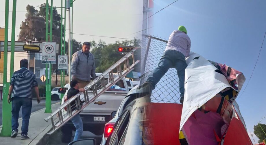 Retiran más de una tonelada de propaganda de las calles de Tulancingo