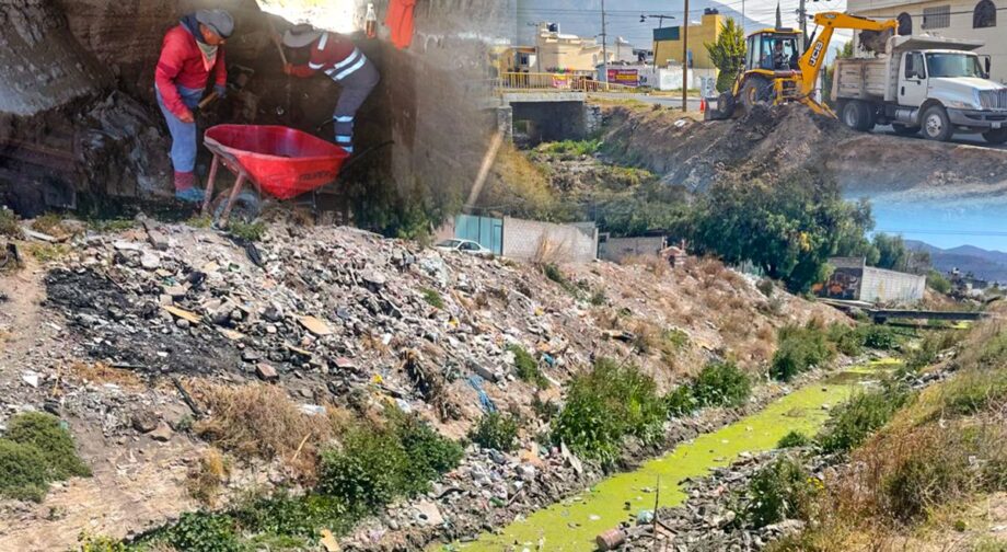 Retiran 37 toneladas diarias de basura en drenes de la Zona Metropolitana de Pachuca