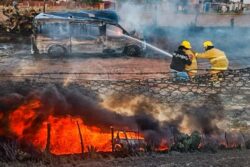 Caos en Apan: balazos, camioneta en llamas y un muerto tras operativo por huachicol