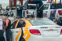 Semot sanciona a taxistas que protagonizaron riña en Pachuca; aseguran dos unidades