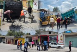 Tepeji: Aldo Meza aporta 10 toneladas de asfalto para bacheo vecinal en El Salto