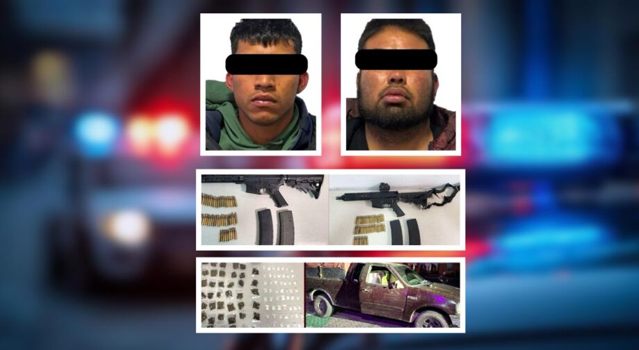 Aseguran a dos presuntos generadores de violencia con armas largas y 600 dosis de droga en Zempoala