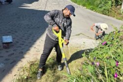 Aldo Meza participa en rehabilitación y limpieza de espacios en colonia El Carmen de Tepeji