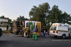 Volcadura de autobús en la México-Pachuca: un fallecido y cerca de 30 lesionados