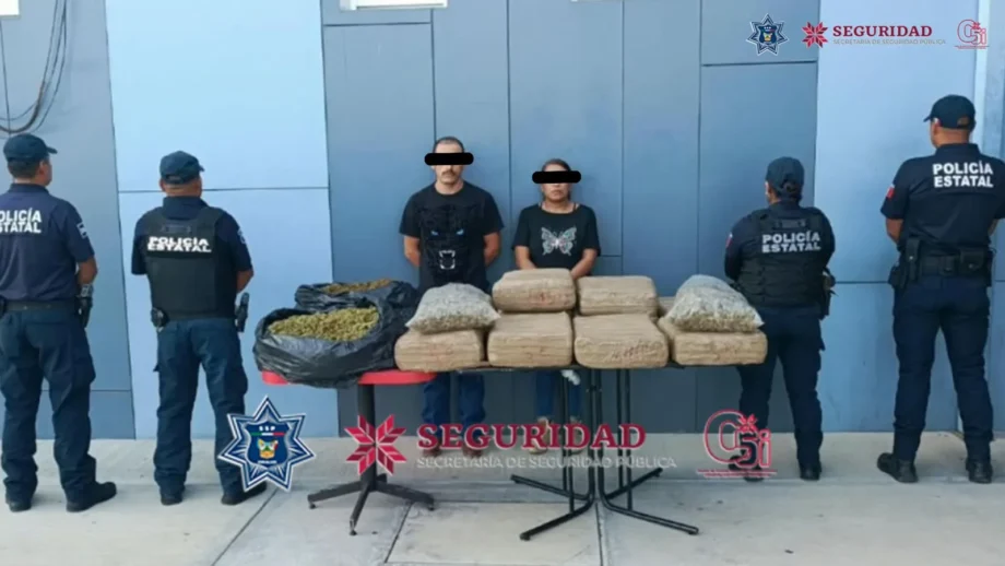 Interceptan a pareja que transportaba 72 kilos de marihuana frente a El Tephé, en Ixmiquilpan — imagen 2 Interceptan a pareja que transportaba 72 kilos de marihuana frente a El Tephé, en Ixmiquilpan — imagen 2