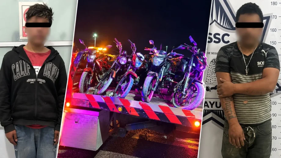 Robo de motocicleta desata operativo en Tizayuca; detienen a dos y aseguran cinco unidades