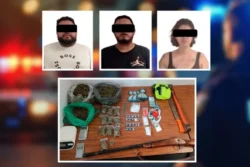 Detienen a tres en Zempoala con más de un kilo de presunta droga y un arma larga